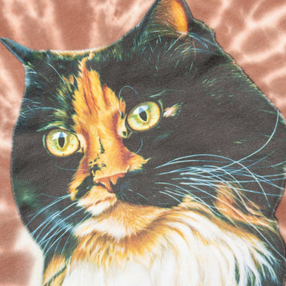 Tie Dye Cat Sweatshirt Brown