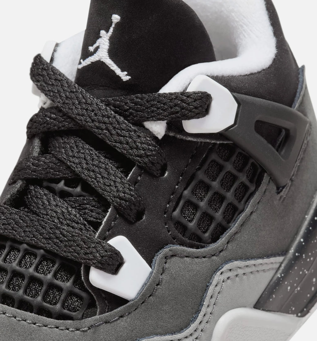 Air Jordan 4 Retro Fear Infant Toddler Lifestyle Shoe Black White Anthracite Black Pure Platinum