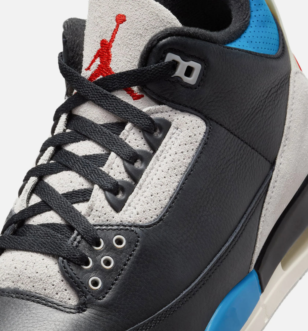 Air Jordan 3 Retro OG Rare Air Mens Lifestyle Shoe Black Chile Red Neutral Grey