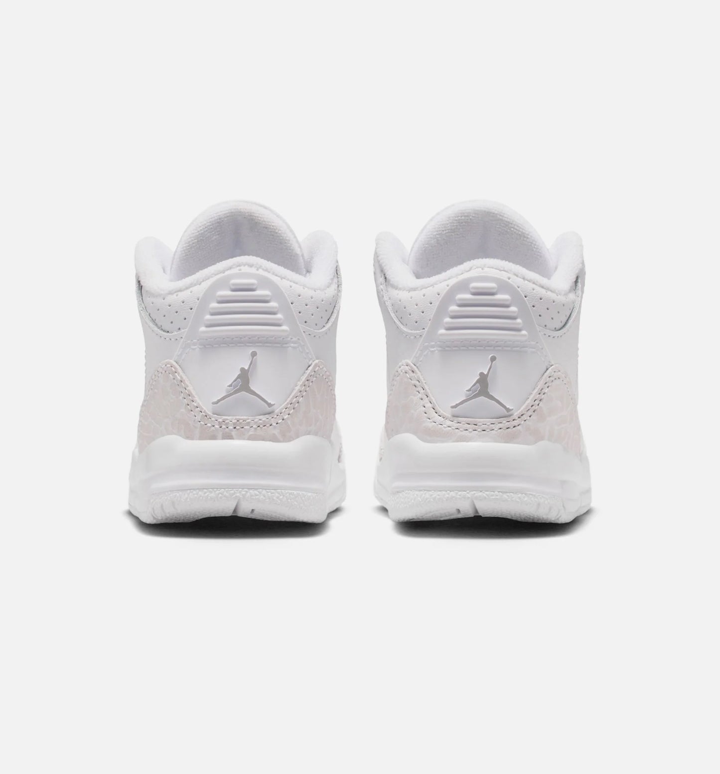Air Jordan 3 Retro White And Silver Infant Toddler Lifestyle Shoe White Metallic Silver