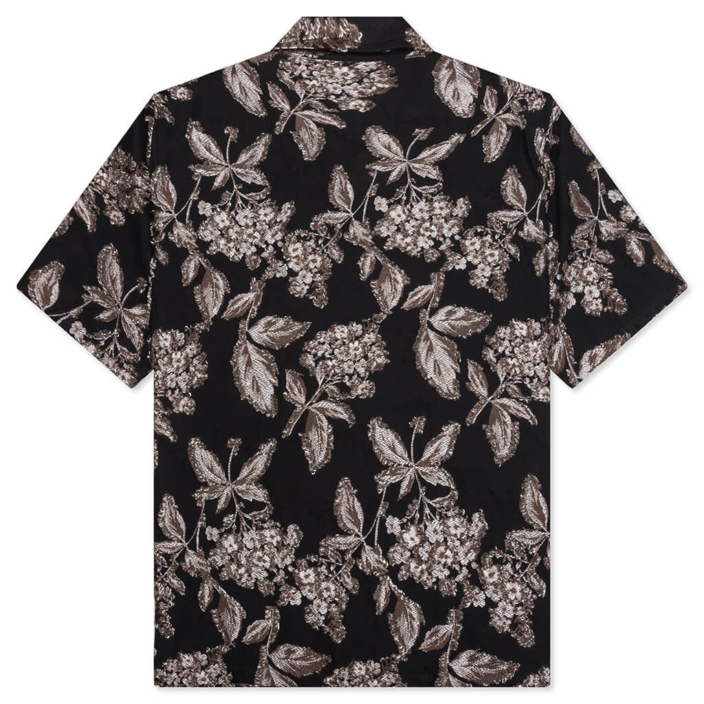 Flower Cut Cabana Shirt Black
