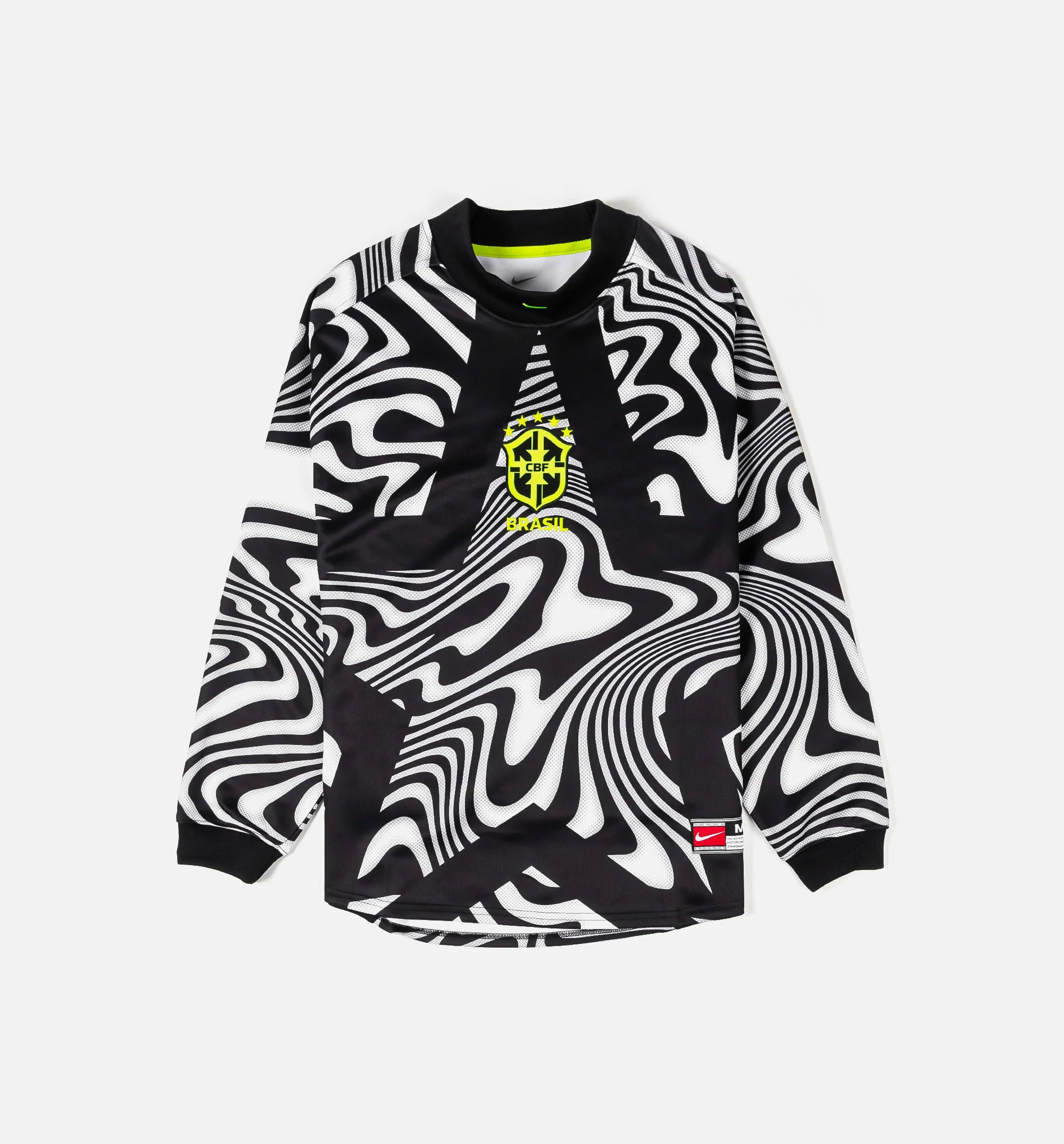 Brazil Hollywood Keeper Long Sleeve Mens Jersey Black Fluorescent Yellow Fluorescent Yellow