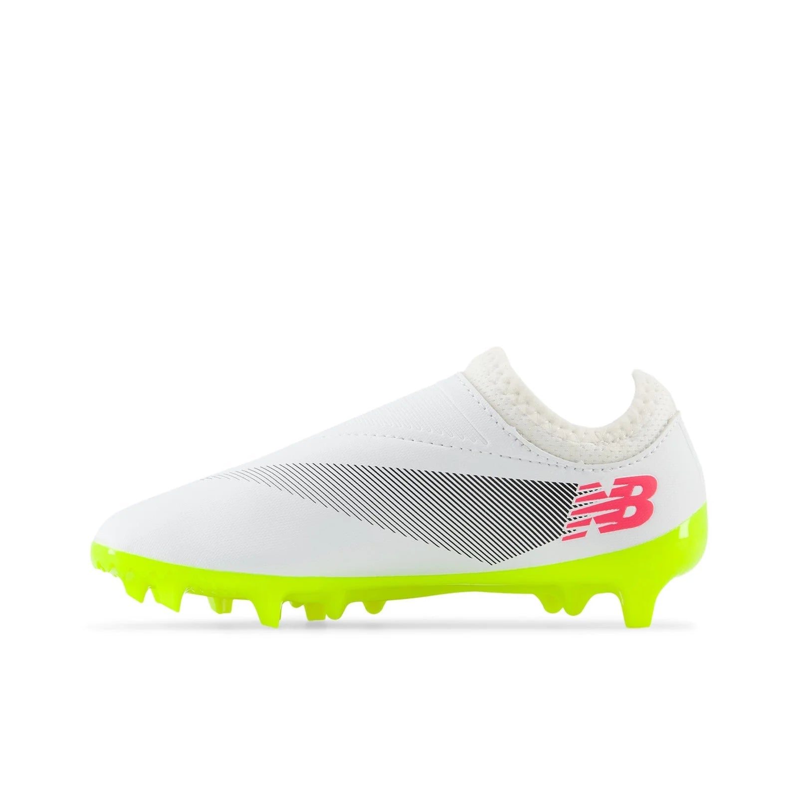 New Balance Furon Dispatch Junior FG V7 Firm Ground Soccer Cleats White Black Neon Pink