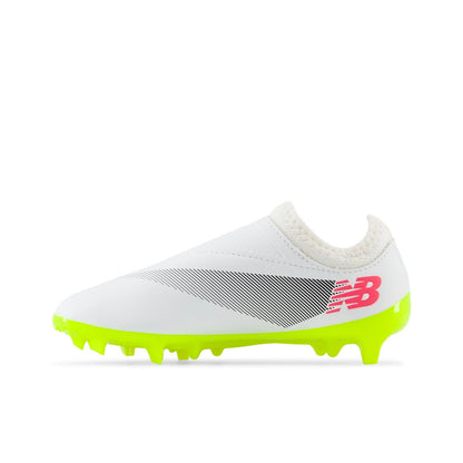 New Balance Furon Dispatch Junior FG V7 Firm Ground Soccer Cleats White Black Neon Pink