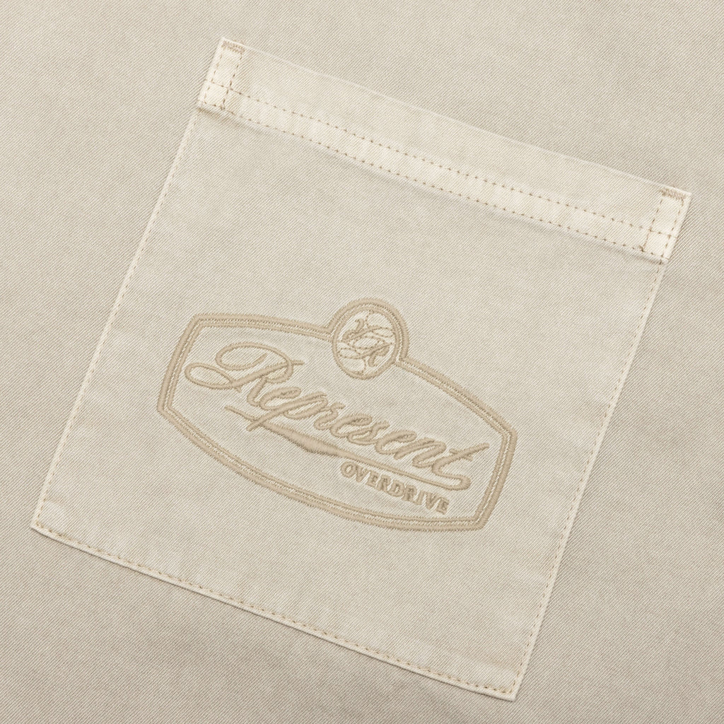 Short Sleeve Cotton Overshirt Beige