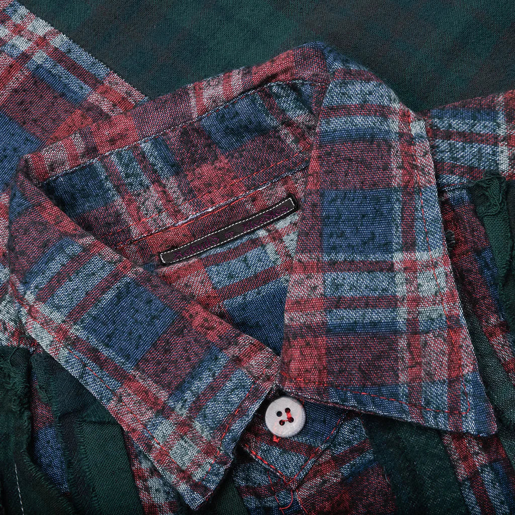 Over Dyed Ribbon Wide Shirt Green