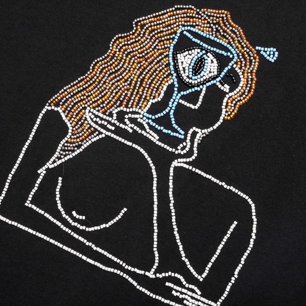 Slow Down Beaded Tee Black