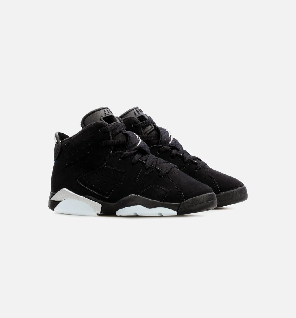 Air Jordan 6 Retro Metallic Silver Preschool Lifestyle Shoe Black