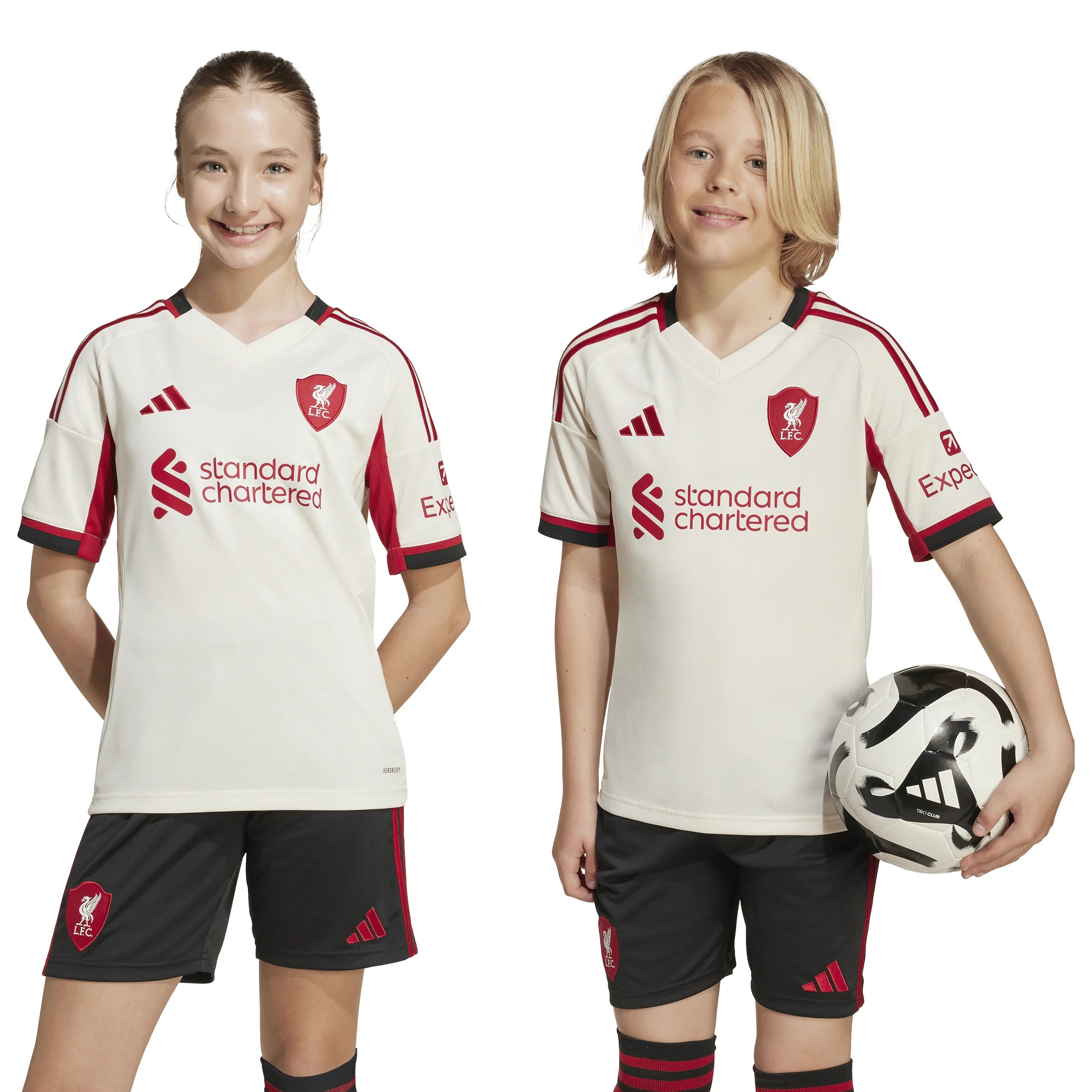 adidas Liverpool FC Away Youth Soccer Jersey 25 26 White