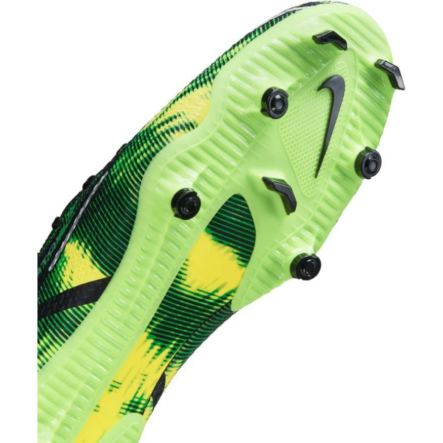 Nike Phantom GT2 Academy DF SW FG MG Multi Ground Soccer Cleats Black Metallic Platinum Green Strike