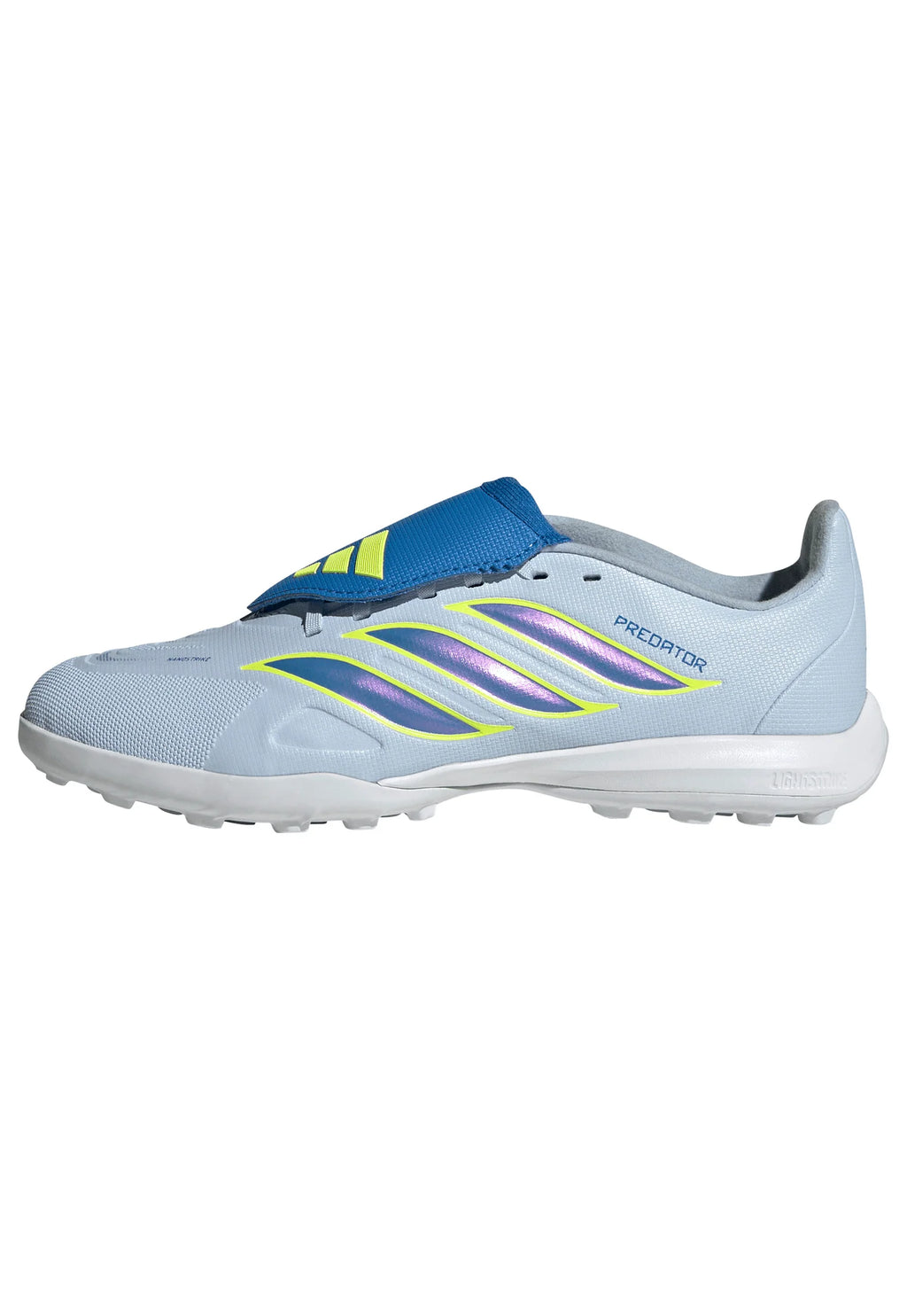adidas Predator League Fold Over Tongue TF Turf Youth Soccer Cleats Sky Blue Yellow