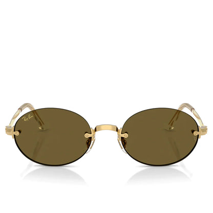 Ray Ban x AAP Rocky Rimless Oval Arista Dark Brown
