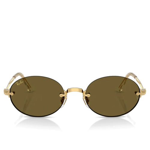 Ray Ban x AAP Rocky Rimless Oval Arista Dark Brown