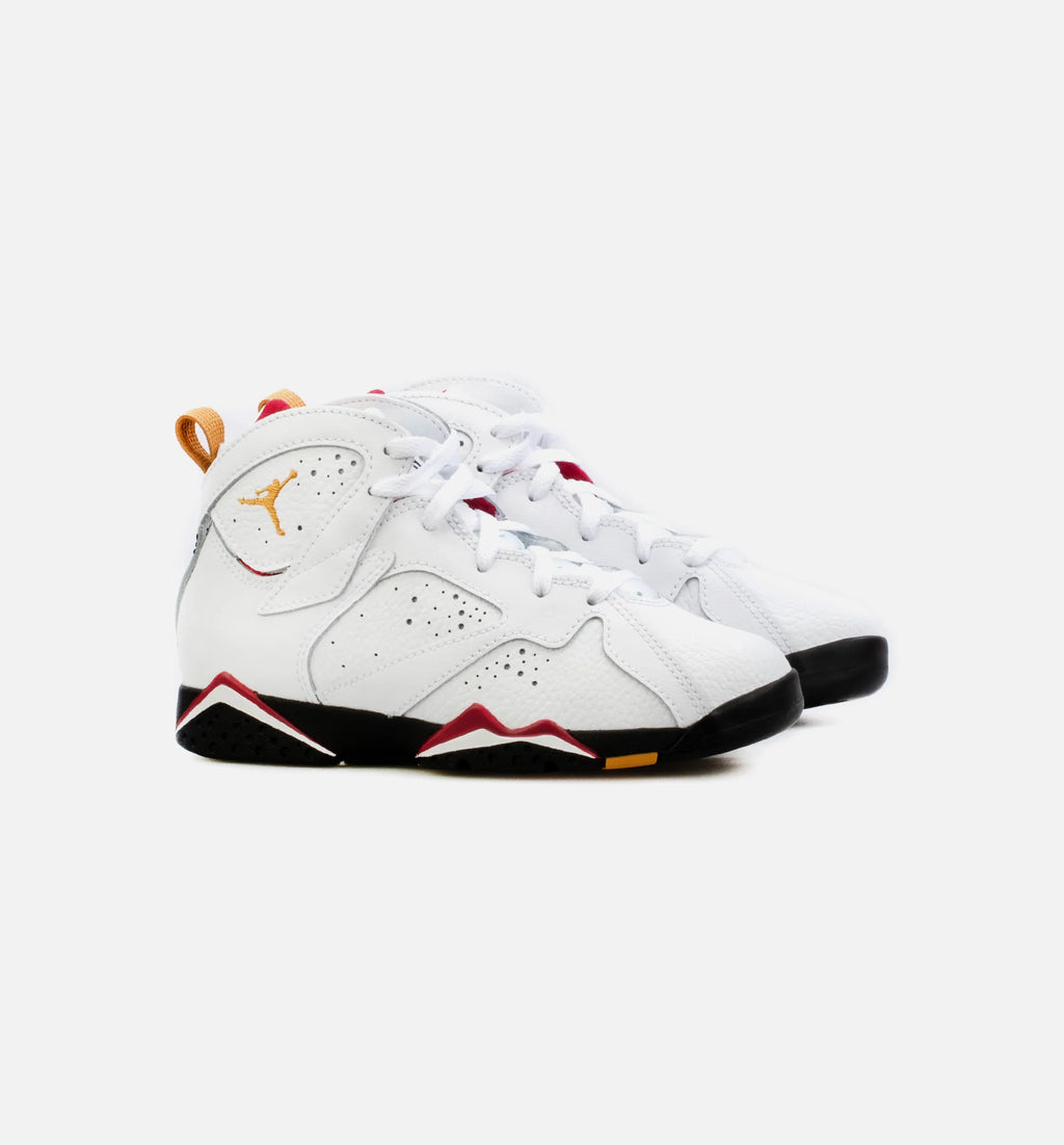 Air Jordan 7 Retro Cardinal Preschool Lifestyle Shoe White Red