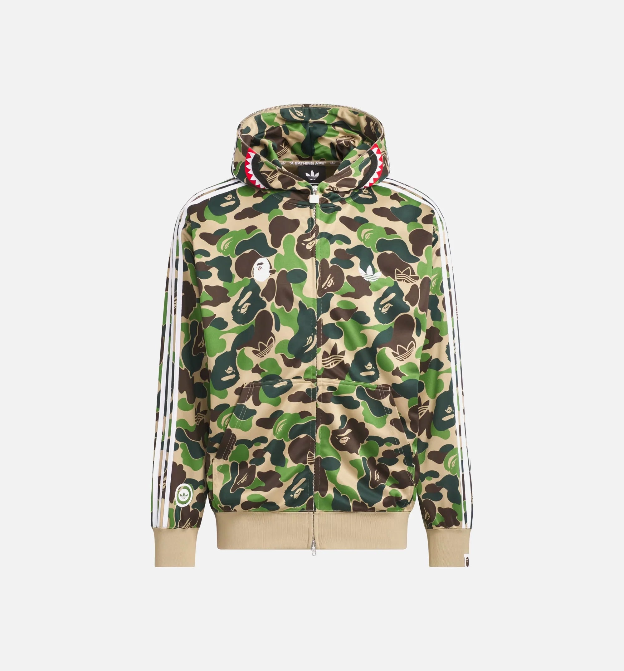 Bape Shark Track Hoodie Mens Jacket Crew Green