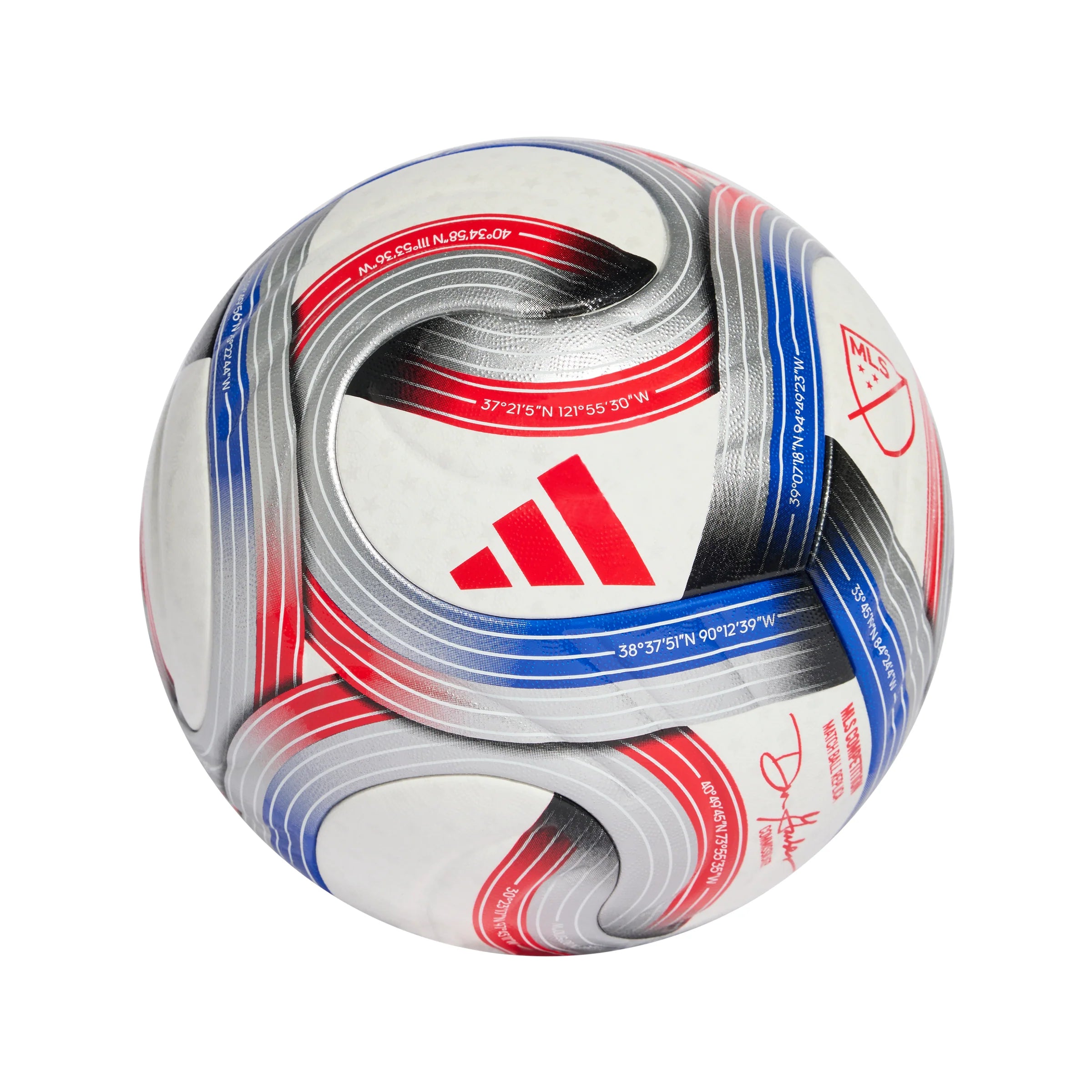 adidas 2026 Major League Soccer Competition NFHS Ball White Royal Blue Red Silver