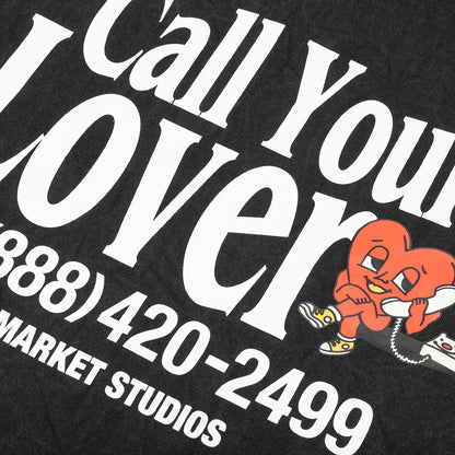 Call My Lover Hoodie Washed Black