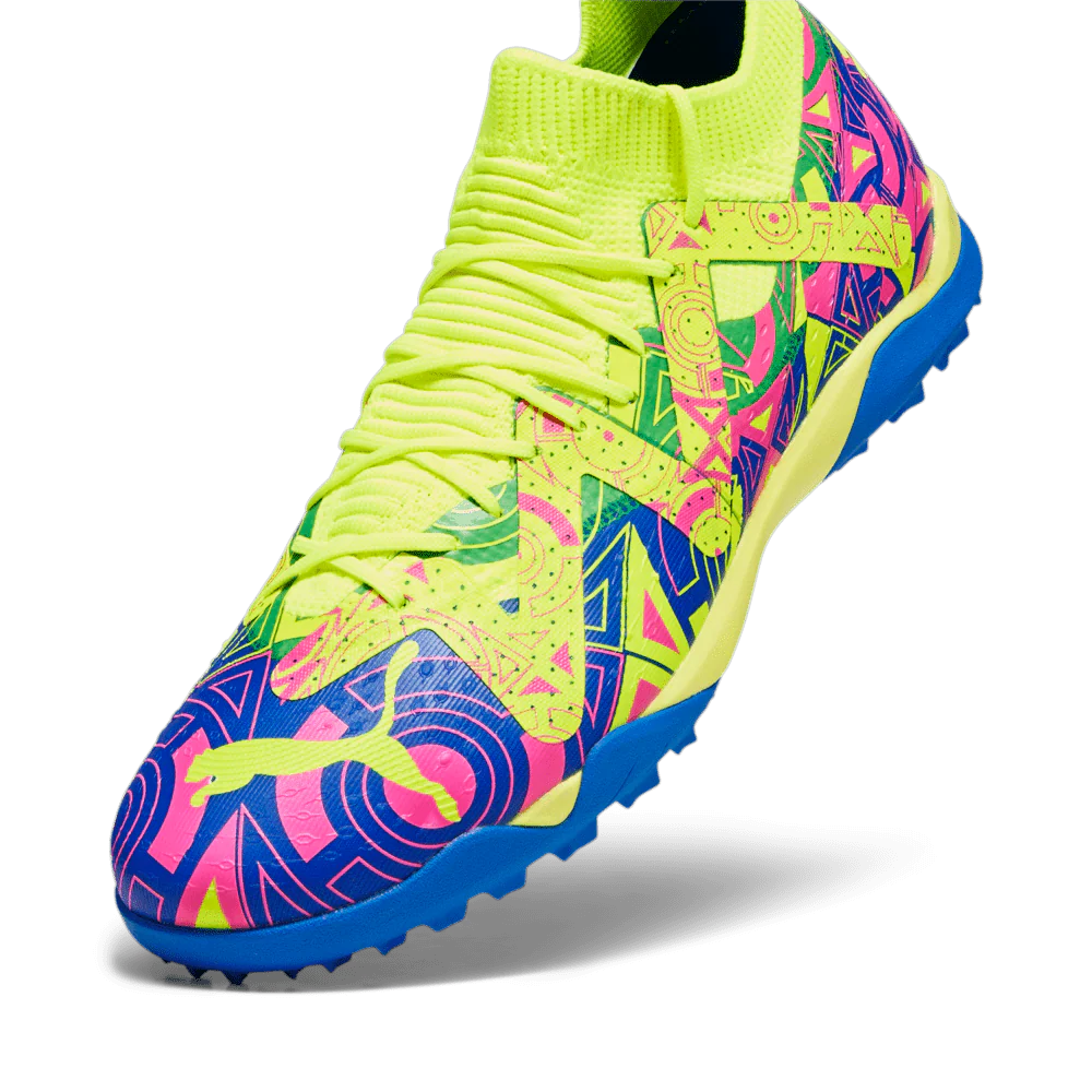 PUMA Future Match TT Energy Turf Mens Soccer Cleats Ultra Blue Yellow Alert Luminous Pink