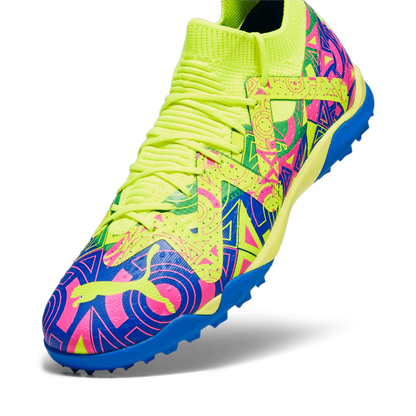 PUMA Future Match TT Energy Turf Mens Soccer Cleats Ultra Blue Yellow Alert Luminous Pink