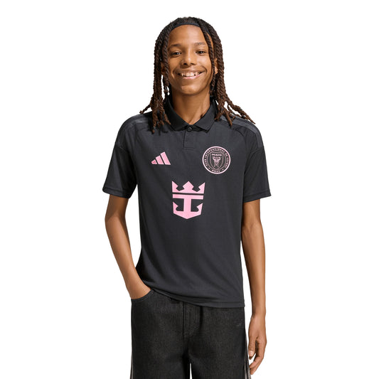 adidas Inter Miami CF Away Youth Soccer Jersey 26 27 Black Pink