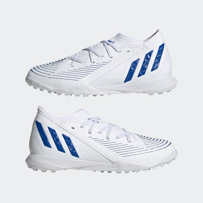 adidas Kids Predator Edge 3 TF J Turf Football Boots White Blue