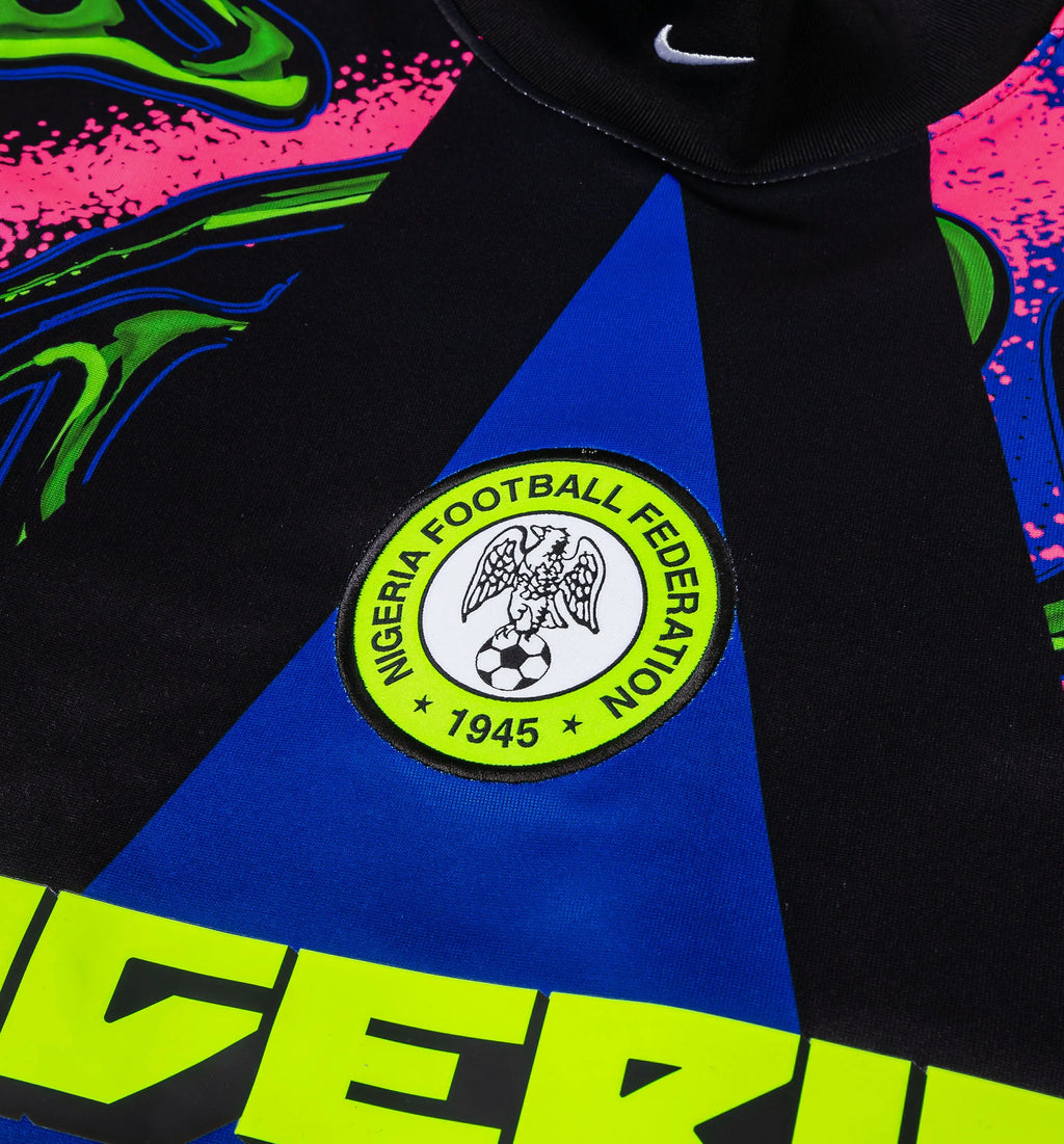 Nigeria Hollywood Keeper Long Sleeve Mens Jersey Black Transparent Pink White