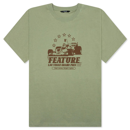 Vegas Racer Comic Tee Oil Green DNML