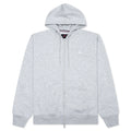 Brooklyn Fleece Full Zip Hoodie Grey Heather White