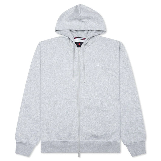 Brooklyn Fleece Full Zip Hoodie Grey Heather White
