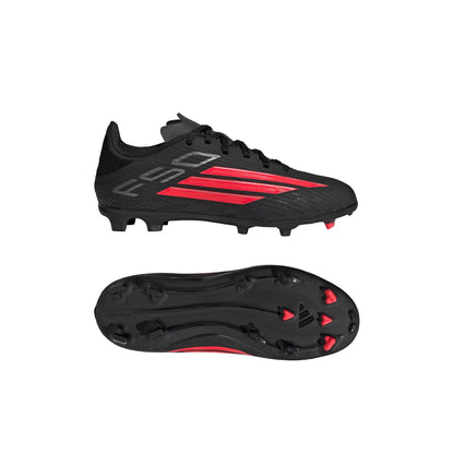 adidas F50 League FG MG Firm Ground Multi Ground Youth Soccer Cleats Black Red