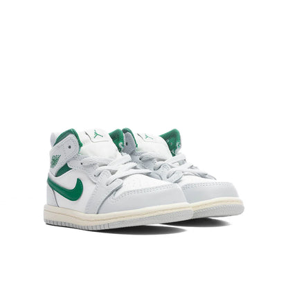 Jordan 1 Mid TD Summit White Pine Green Pure Platinum
