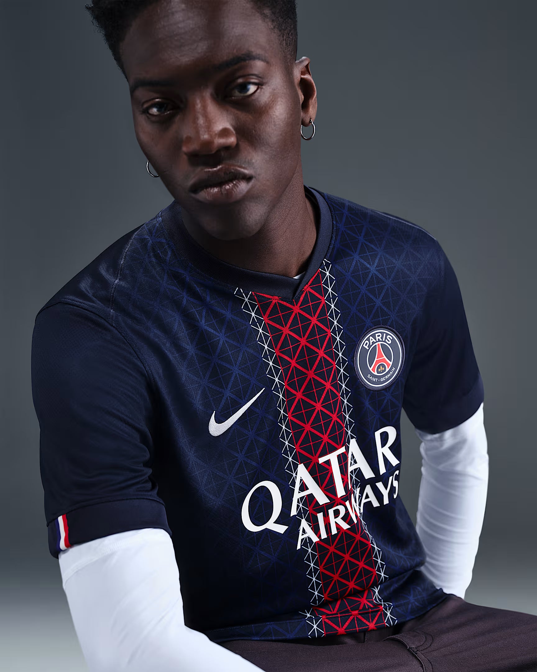 Nike Paris Saint Germain 2025 26 Stadium Home Jersey Midnight Navy Midnight Navy White