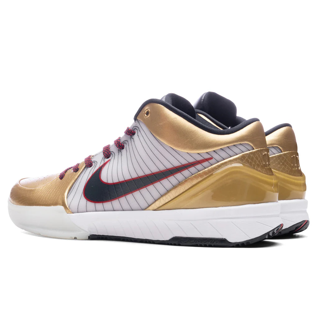 Kobe 4 Protro Gold Medal White Dark Obsidian Varsity Red