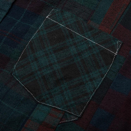 Flannel Shirt 7 Cuts Shirt Over Dye Green