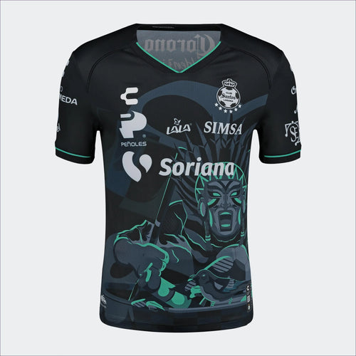 Charly Mens Santos Third Jersey Authentic 24 Black Green