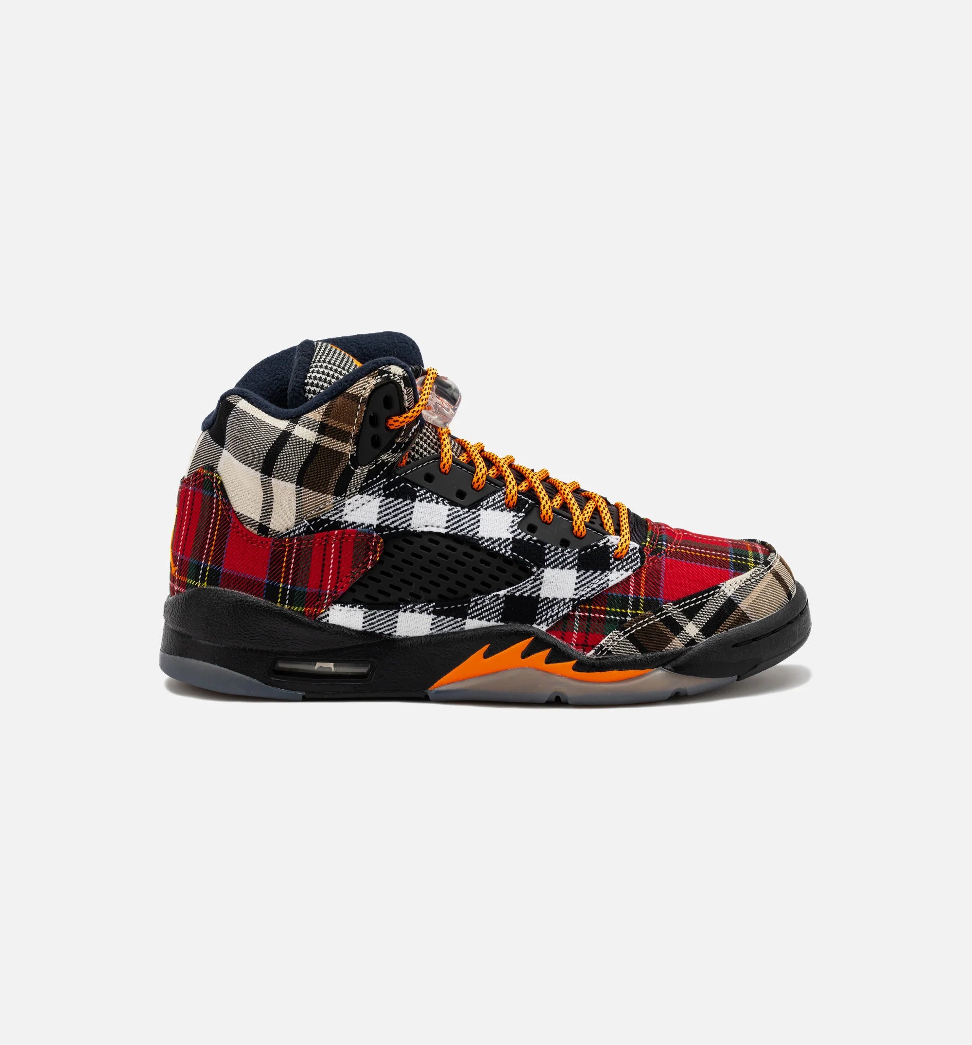 Air Jordan 5 Retro Plaid Grade School Lifestyle Shoe Black Multi