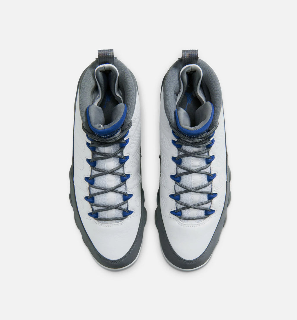 Air Jordan 9 Retro Flint Grey and French Blue Mens Lifestyle Shoe White French Blue Flint Grey