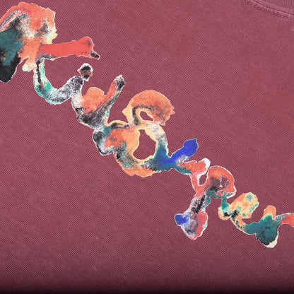 Watercolor Tee Burgundy