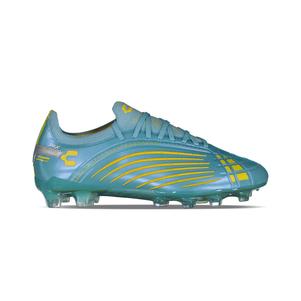 Charly Stingr PFX Womens Firm Ground Aqua Yellow