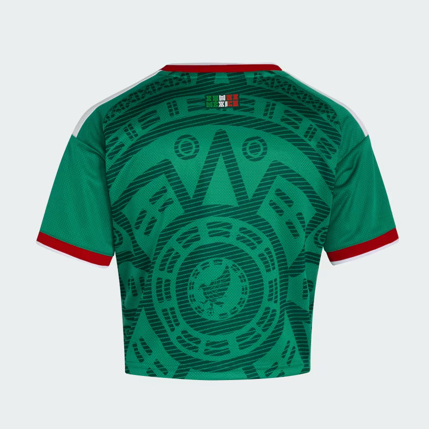 adidas Mexico Home Cropped Womens Soccer Jersey 26 Green