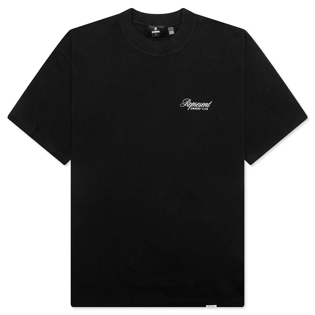 Owners Club Script T Shirt Black