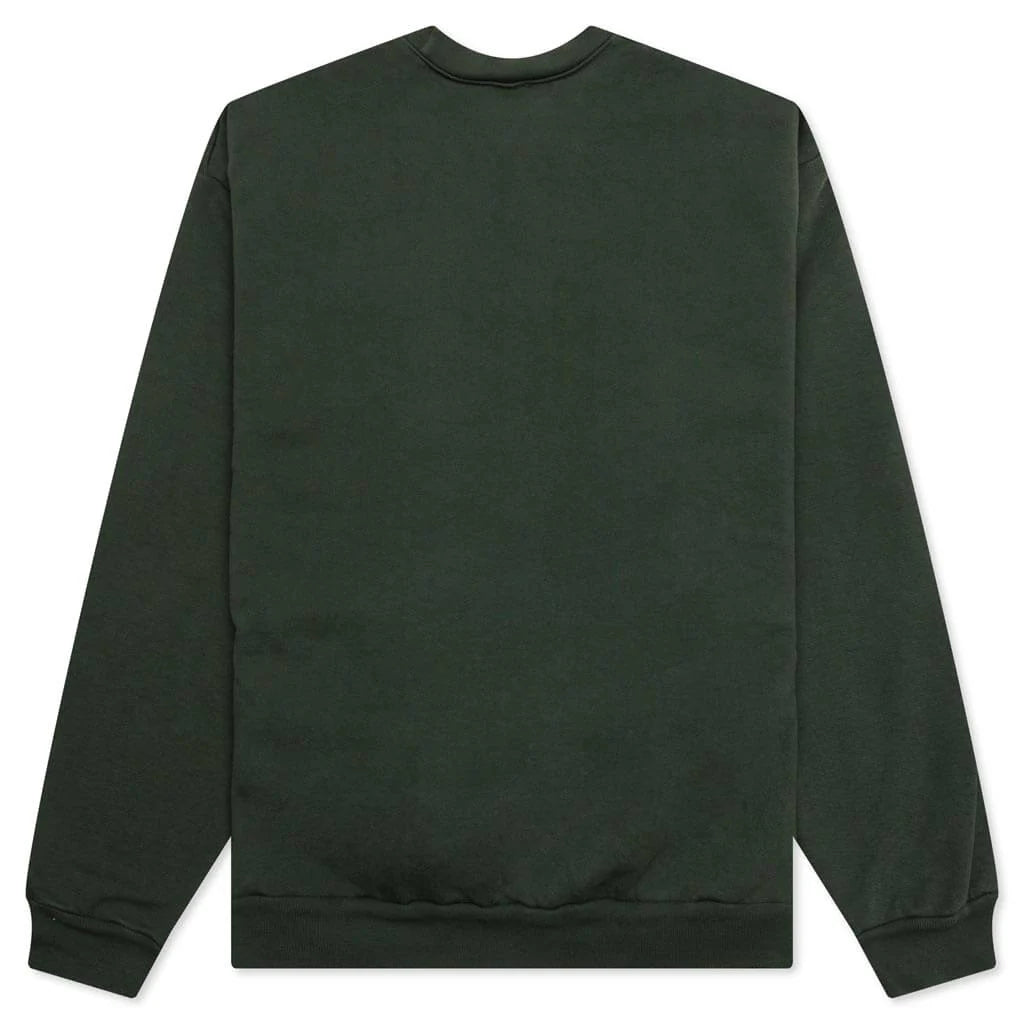 Embroidery Script Logo Crewneck Forest Green