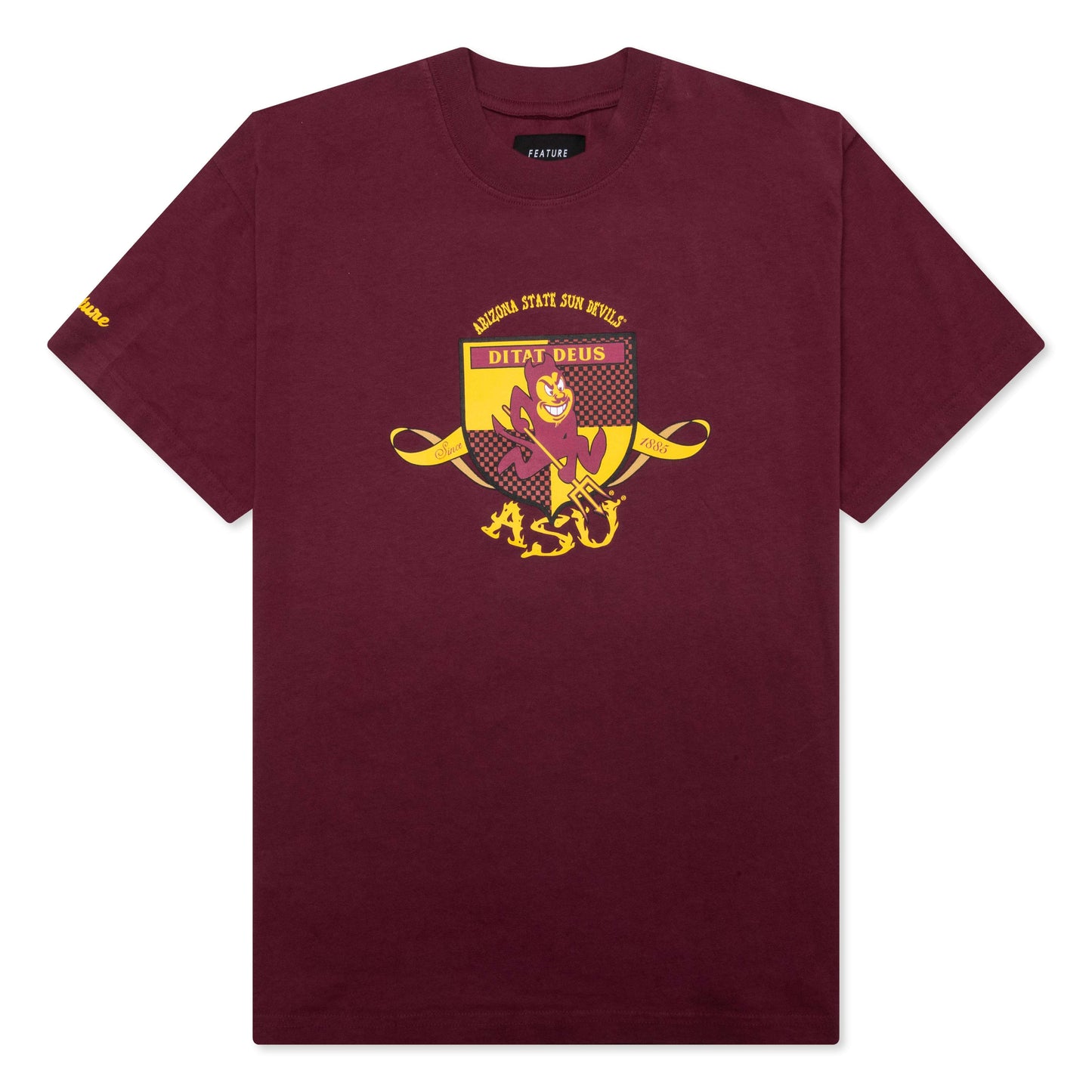Feature x ASU Crest Tee Maroon
