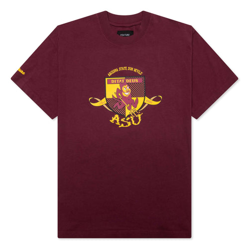 Feature x ASU Crest Tee Maroon