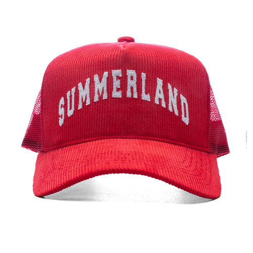 Summerland Corduroy Trucker Hat Cherry