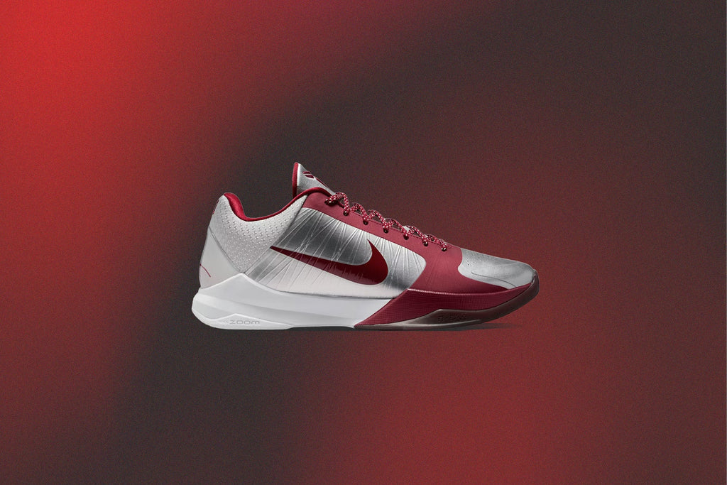 Kobe 5 Protro Lower Merion Aces Metallic Silver Team Red White