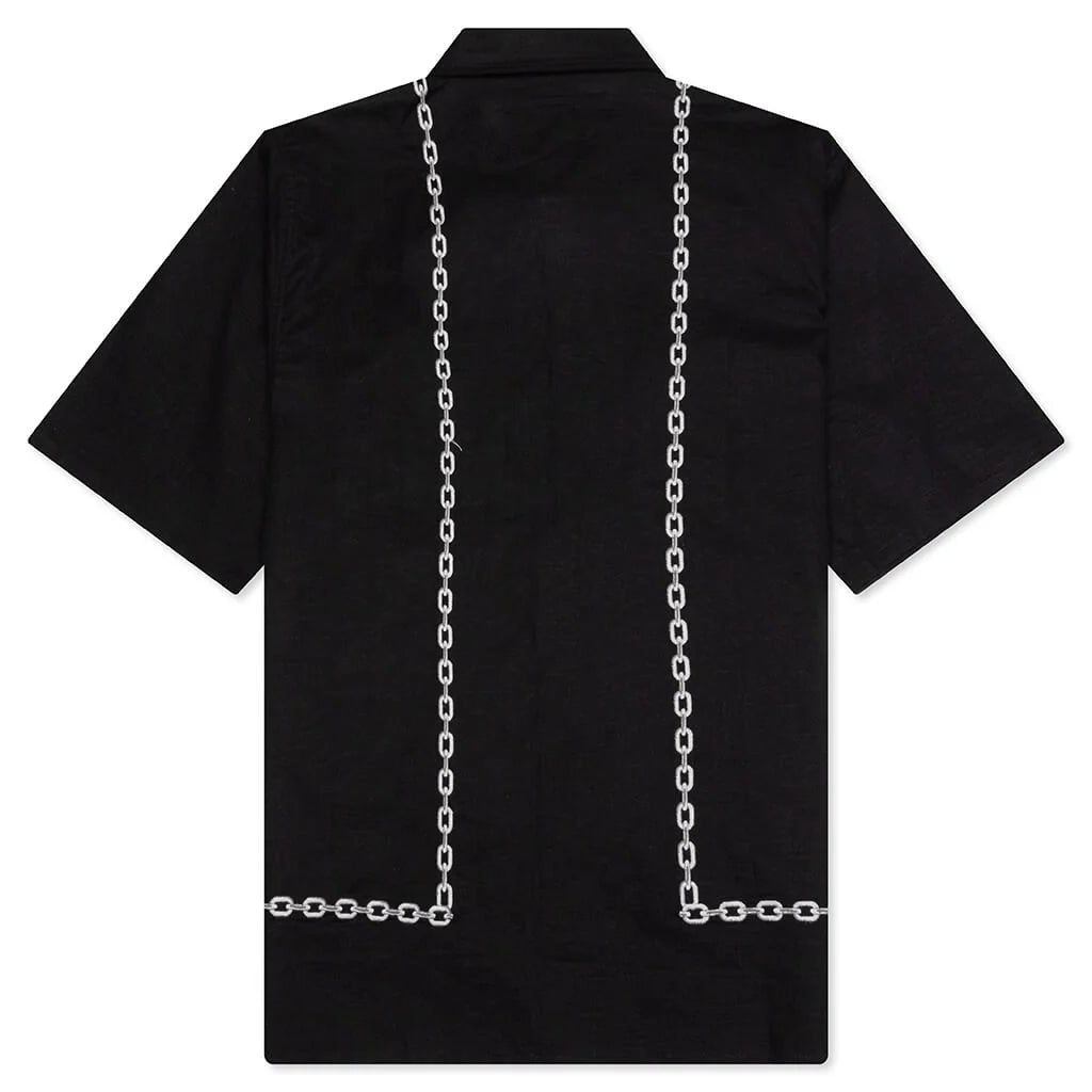 Chain Button Up Shirt Black