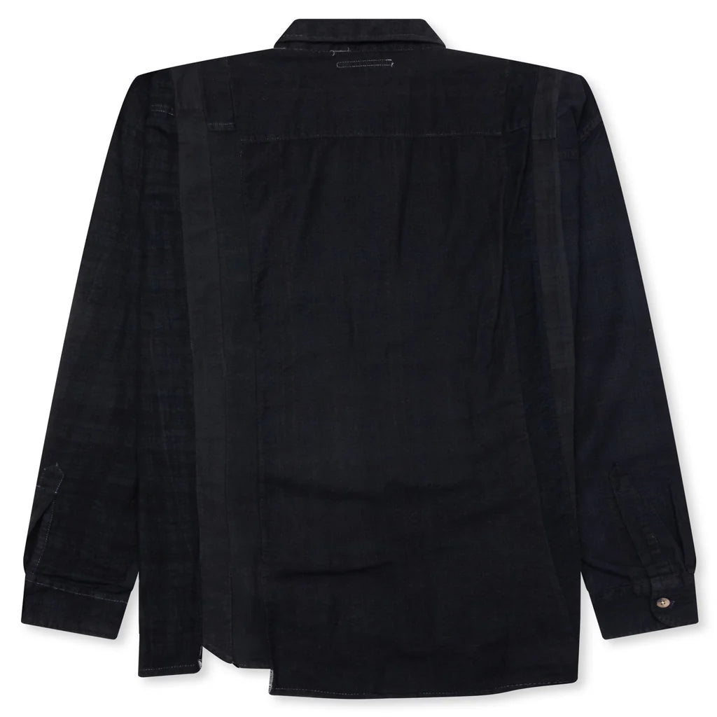 Over Dye 7 Cuts Wide Shirt Black