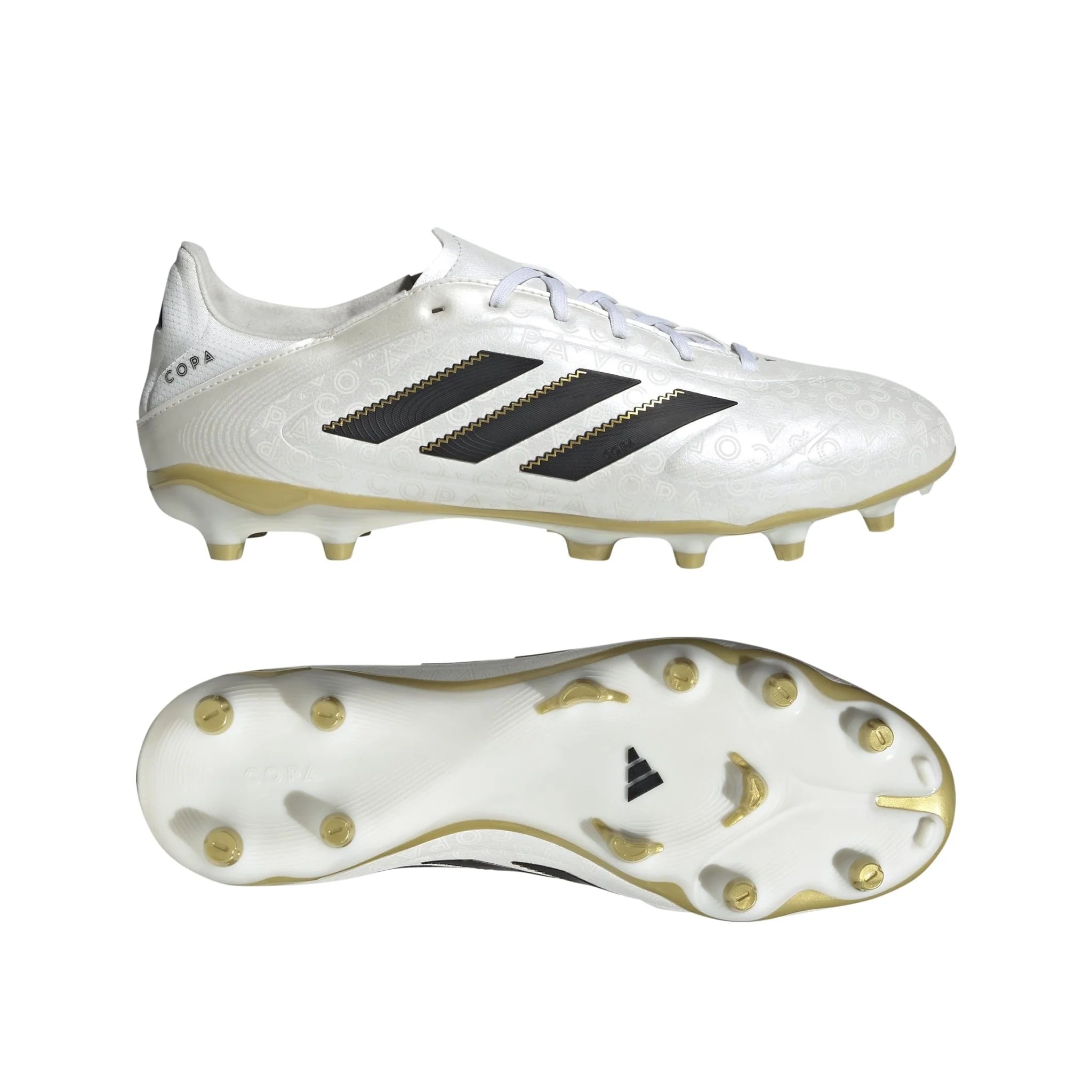 adidas Copa Pure 3 League Firm Multi Ground Boots White Black Gold