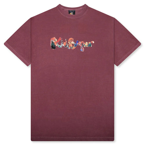 Watercolor Tee Burgundy